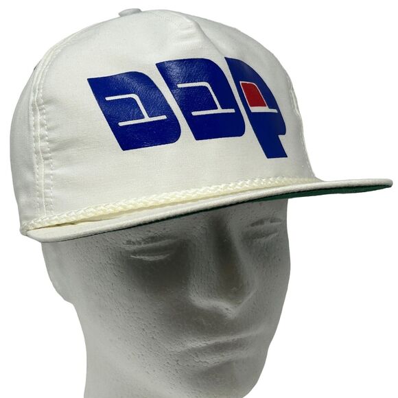 Vintage DDP 110 Baseball Cap Hat 80s Made In USA Rope Roping Cord Snapback White - Picture 1 of 11